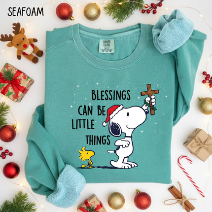 Blessings Can Be Little Things Snoopy Comfort Colors Sweatshirt