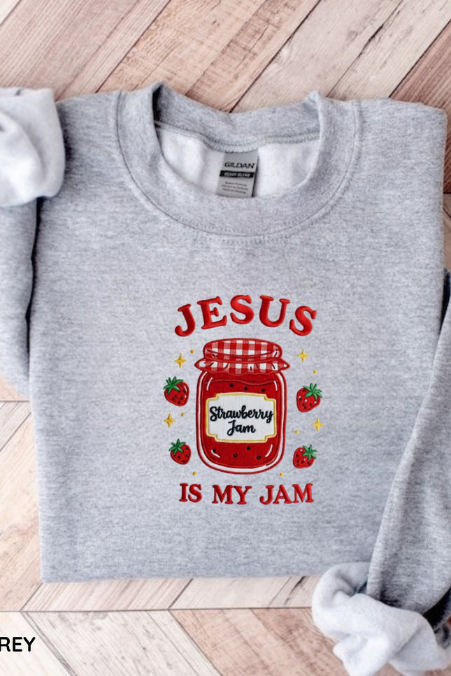 Jesus Is My Jam Embroidery Sweatshirt