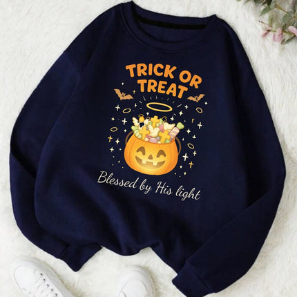 Trick or Treat Blessed by His Light Sweatshirt