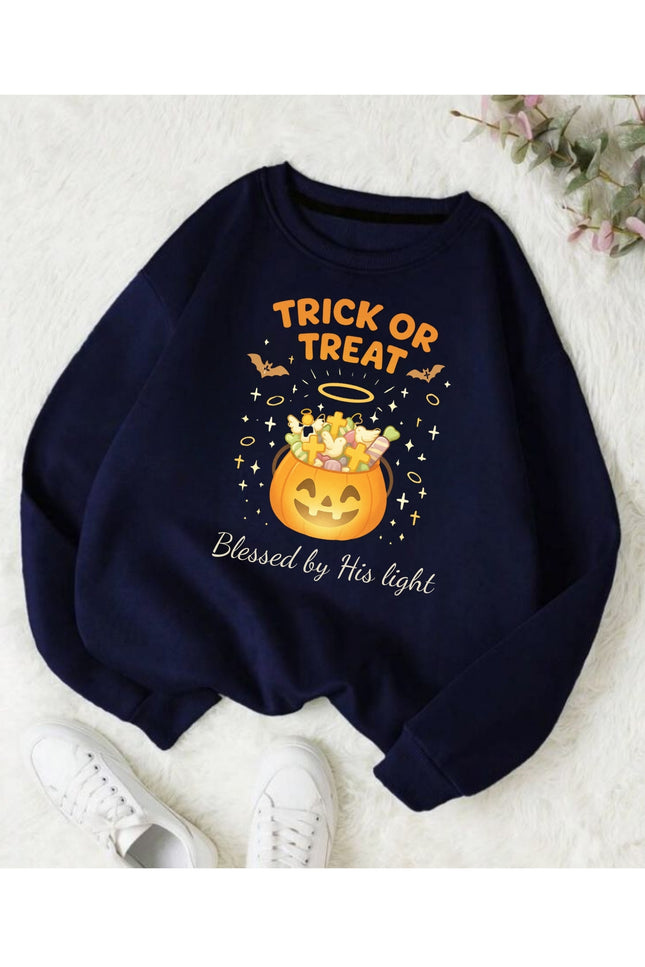 Trick or Treat Blessed by His Light Sweatshirt