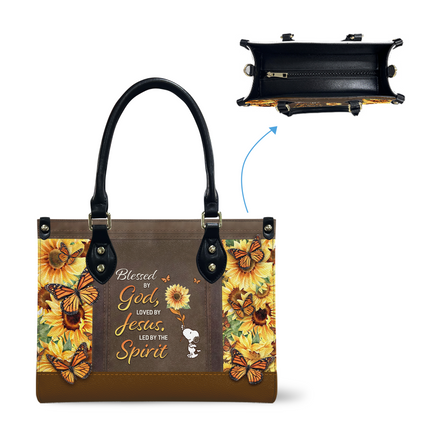 Blessed By God Leather Handbag
