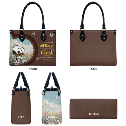 Can Do All Things Through Christ Leather Handbag