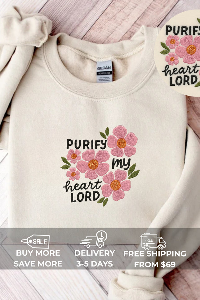 Furify My Heart Lord Embroidery Sweatshirt