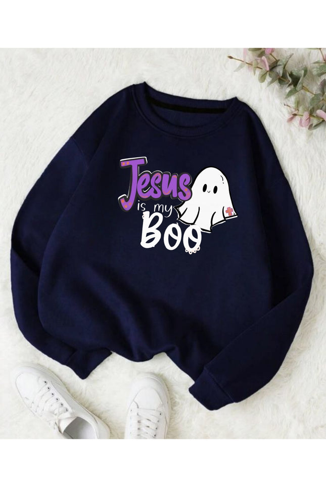Jesus Is My Boo Sweatshirt - Funny Faith Graphic Crewneck