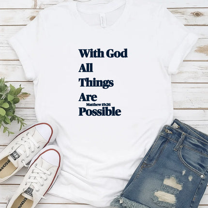 Comfort Colors With God All Things Are Possible Christian T-Shirt