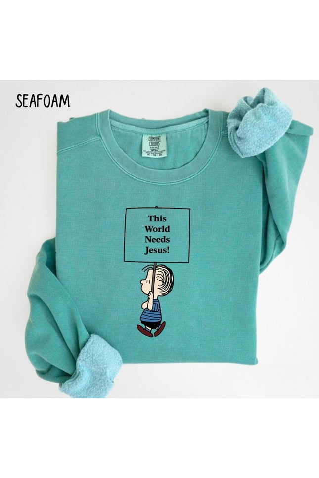 Comfort Colors "This World Needs Jesus" Graphic Sweatshirt