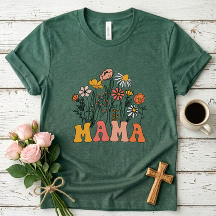 Retro Floral Wildflower MAMA T-Shirt