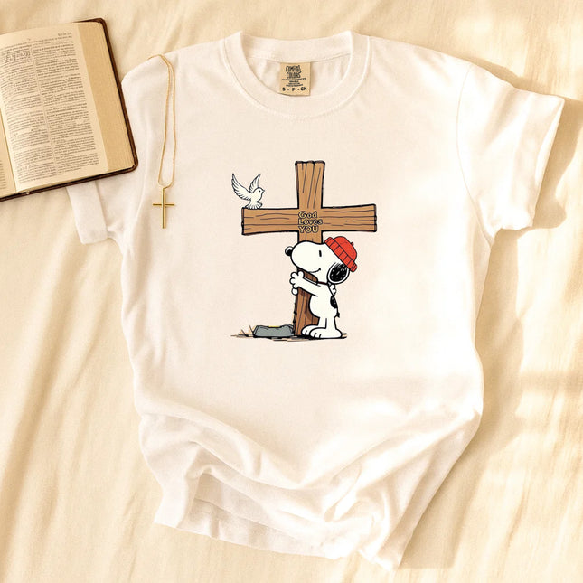 God Loves You Snoopy Comfort Color T-Shirt