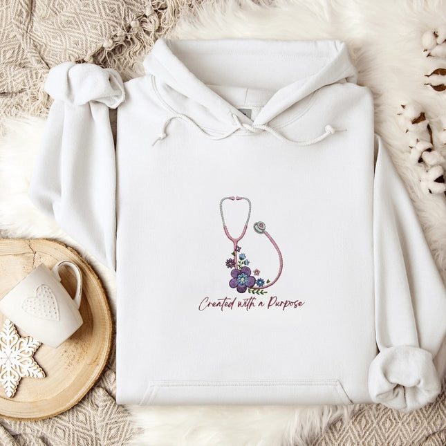 Created with a purpose Embroidered Hoodie