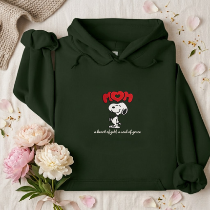 A Heart of Gold, A Soul of Grace MOM Embroidered Hoodie