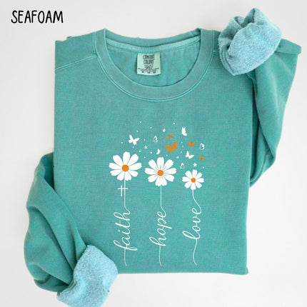 Comfort Colors Faith Hope Love Sweatshirt