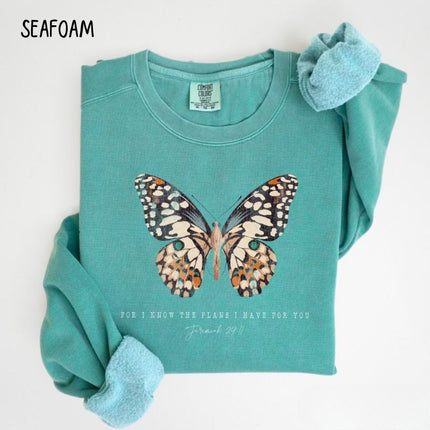 Comfort Colors Butterfly Jeremiah 29:11 Christian Sweatshirt