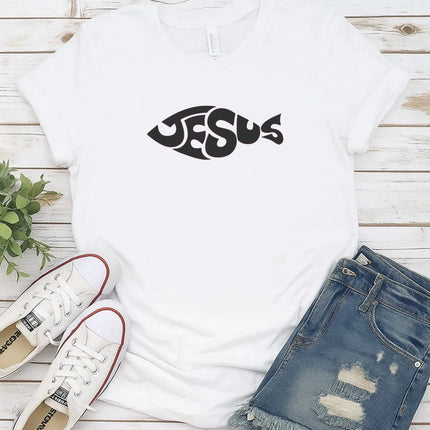 Comfort Colors Jesus Fish Christian T-Shirt