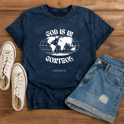 God Is in Control Globe Tee