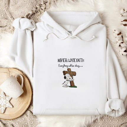 Never Lose Faith Gildan Embroidered Hoodie