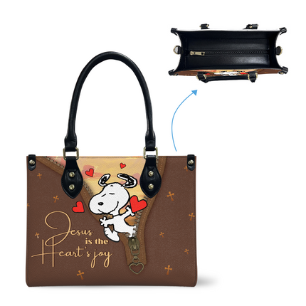 Jesus Is The Heart's Joy Leather Handbag