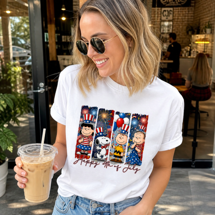 Comfort Colors Happy 4th of July Patriotic Friends T-Shirt