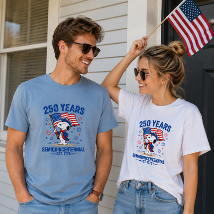 Comfort Colors 250 Years Semiquincentennial Patriotic Snoopy T-Shirt
