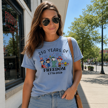 Comfort Colors 250 Years of Freedom Historical Patriotic Friends T-Shirt