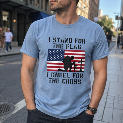 Comfort Colors I Stand For The Flag Kneel For The Cross T-Shirt