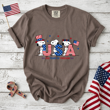 Comfort Colors USA 250 Years of Freedom Patriotic Puppies T-Shirt