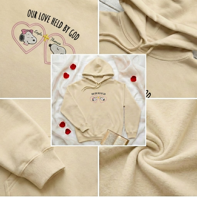 Our Love Held By God Embroidered Hoodie