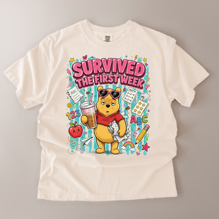 Comfort Colors Survived The First Week Pooh T-Shirt