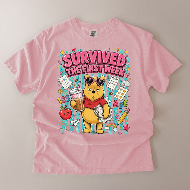 Comfort Colors Survived The First Week Pooh T-Shirt