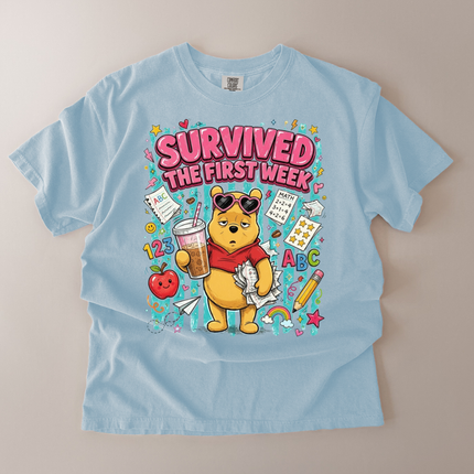 Comfort Colors Survived The First Week Pooh T-Shirt