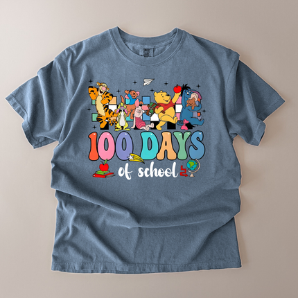 Comfort Colors 100 Days Of School Pooh and Friends T-Shirt