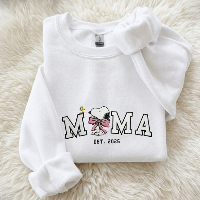 Snoopy Mama Embroidered Sweatshirt