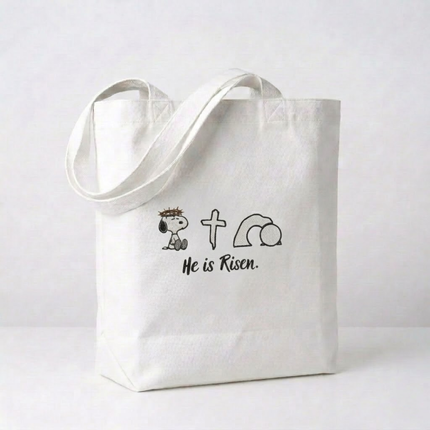 He is Risen Embroidered Tote Bag