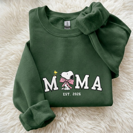 Snoopy Mama Embroidered Sweatshirt