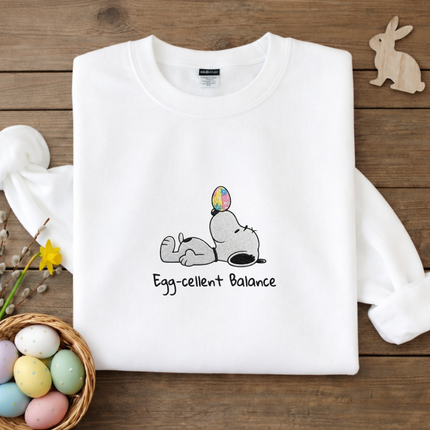 Egg-cellent Balance Easter Embroidered Sweatshirt