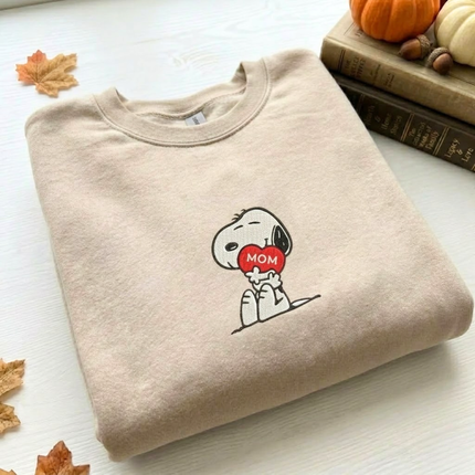 Snoopy Mom Embroidered Sweatshirt