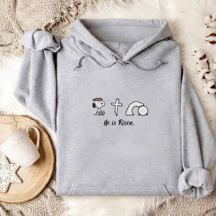 He Is Risen Embroidered Hoodie