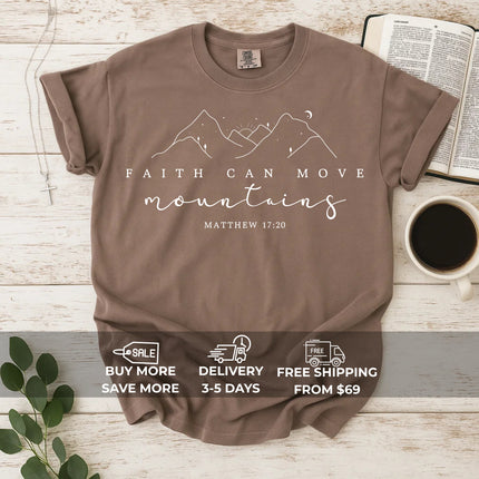 Comfort Colors Faith Can Move Mountains Christian T-Shirt