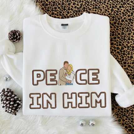 Peace In Him Embroidered Sweatshirt