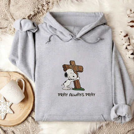 Pray Always Pray Gildan Embroidered Hoodie