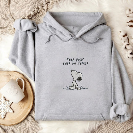 Keep Your Eyes on Jesus Embroidered Hoodie