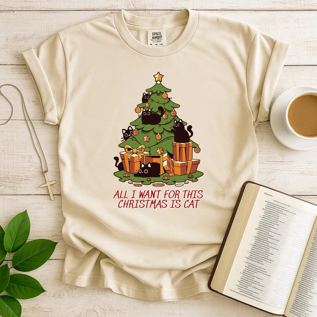 Comfort Colors All I Want for This Christmas Is Cat T-Shirt
