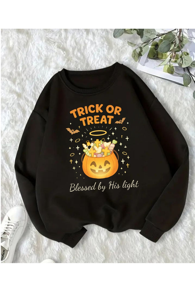 Trick or Treat Blessed by His Light Sweatshirt