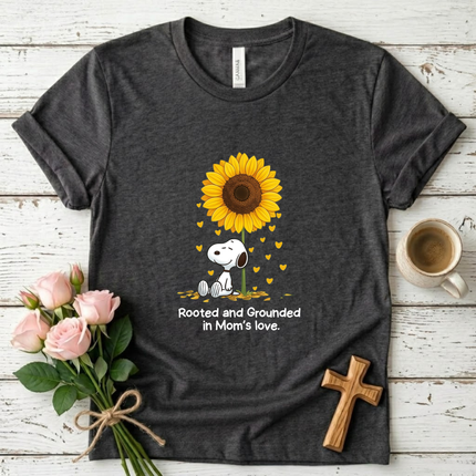 Rooted and Grounded in Mom's Love Sunflower T-Shirt