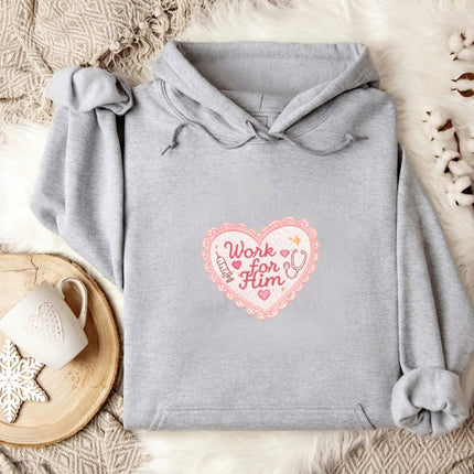 Work for Him Embroidered Hoodie