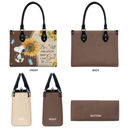 Be Still And Know That I Am God Leather Handbag