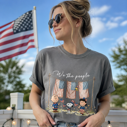 Comfort Colors We The People Patriotic Friends Laundry Line T-Shirt