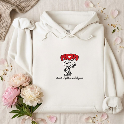 A Heart of Gold, A Soul of Grace MOM Embroidered Hoodie