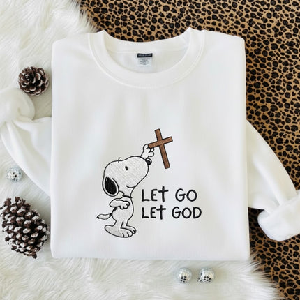 Let Go Let God Embroidered Sweatshirt