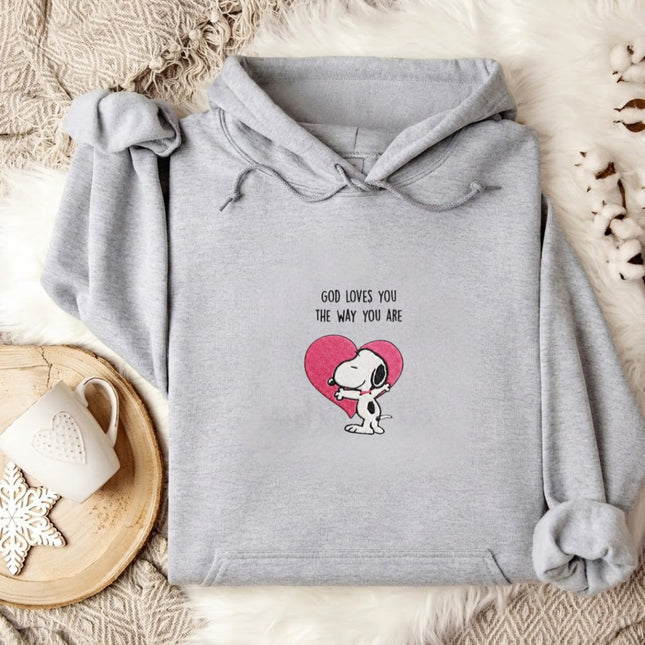 God Loves You Embroidered Hoodie