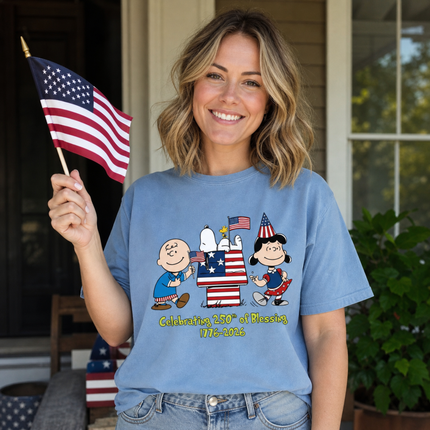 Comfort Colors Celebrating 250th of Blessing Patriotic Friends T-Shirt